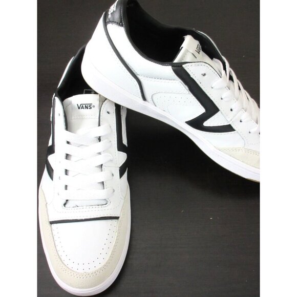 Vans Men's Lowland Cc Jmp R Court True White Black Leather Shoes Sizes NIB - Picture 4 of 5